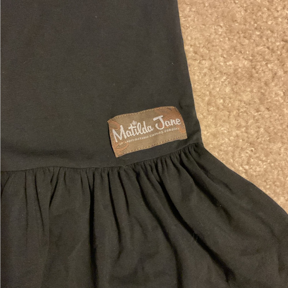 Matilda Jane Big Ruffle Wide Leg Cropped Pull On Black Stretch Pants Women’s M - Picture 8 of 12